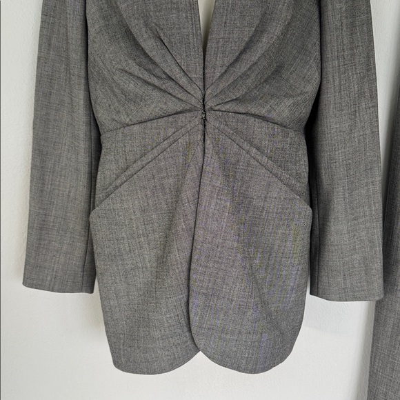 MM Lafleur gray wool stretch blend matching blazer pantsuit set size 8 - Picture 5 of 16
